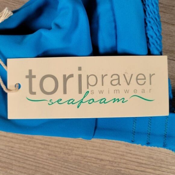 Tori Praver Shirred Bikini Top Sz XS - Picture 8 of 10